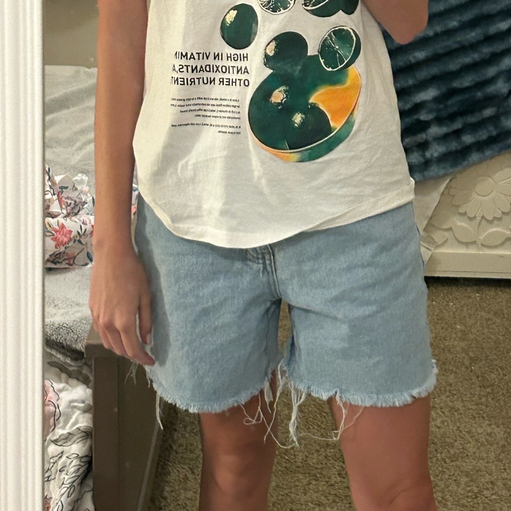 Edikted Light Blue Jean Shorts